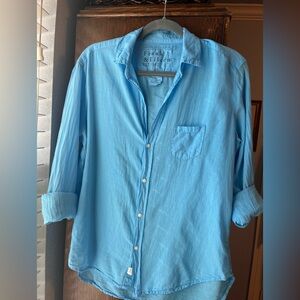 Frank & Eileen, Eileen button down shirt.  Light turquoise/ocean blue.